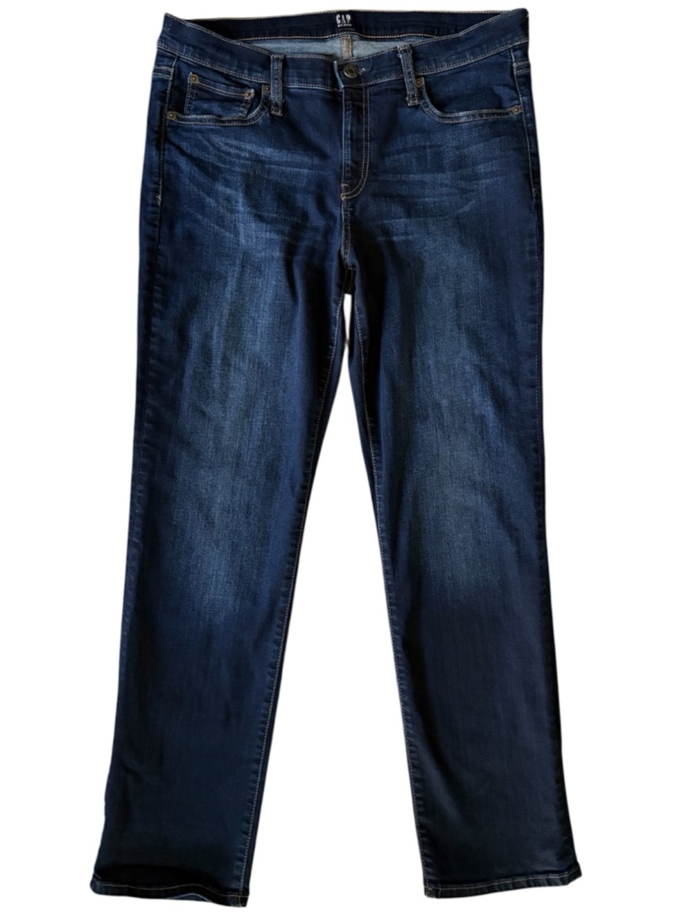 🔴 Gap 1969 Classic Straight Leg Jeans Dark Wash 32 Regular Ankle
